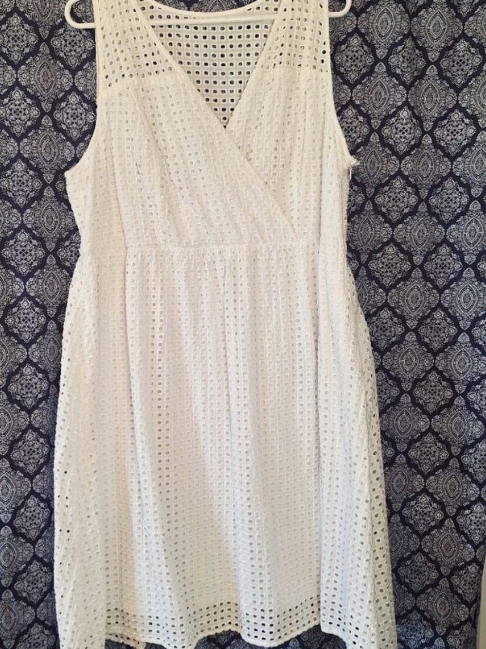 Lane Bryant Sleeveless White Eyelet Dress